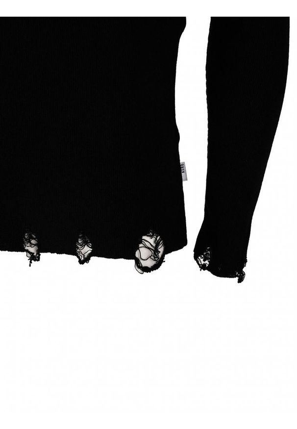 Takeshy Kurosawa Sweter "Breaks" | 83450 | Dolcevita Breaks | Mężczyzna | Czarny. Okazja: na co dzień. Typ kołnierza: golf. Kolor: czarny. Materiał: akryl. Wzór: aplikacja. Styl: casual