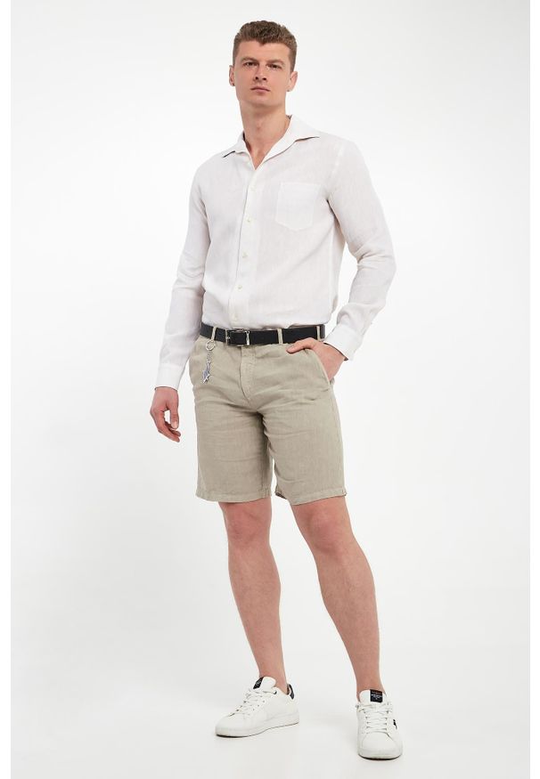 PAUL & SHARK - Bermudy męskie lniane PAUL&SHARK. Materiał: len