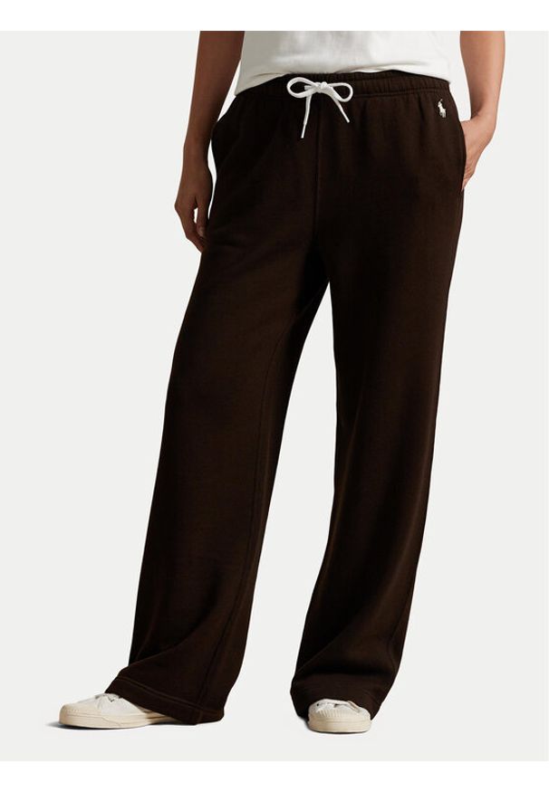 Polo Ralph Lauren Spodnie dresowe 211977959005 Brązowy Wide Leg. Kolor: brązowy. Materiał: bawełna