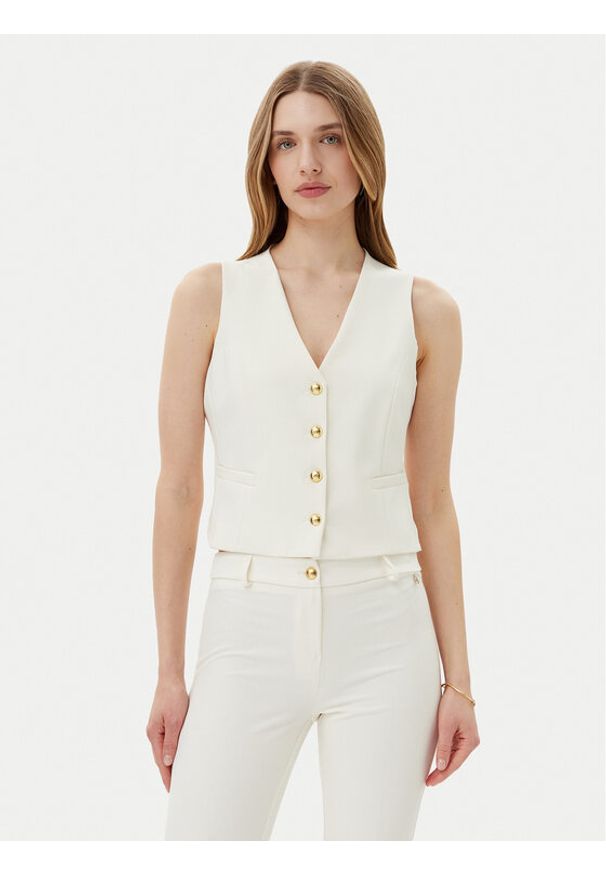 Maryley Kamizelka 25EB128/43VA Écru Regular Fit. Materiał: syntetyk