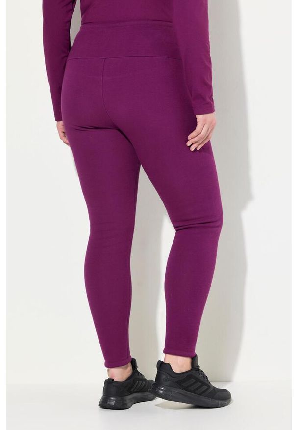 ULLA POPKEN - Damskie Legginsy sztuczne futerko od wewnątrz bardzo ciepłe wysoki stan. Stan: podwyższony. Kolekcja: plus size. Kolor: różowy. Materiał: elastan, bawełna, poliester, materiał. Sport: turystyka piesza