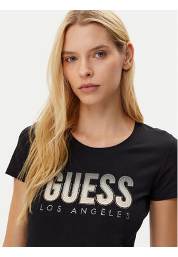 Guess T-Shirt W5GI14 J1314 Czarny Regular Fit. Kolor: czarny. Materiał: bawełna
