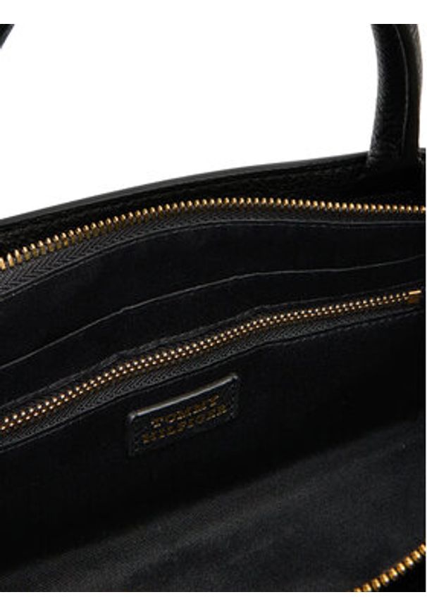TOMMY HILFIGER - Tommy Hilfiger Torebka American Icon Mini Tote Leather AW0AW17926 Czarny. Kolor: czarny. Materiał: skórzane