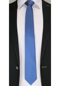 Oryginalny Krawat Męski w Drobny Delikatny Wzór -6,5 cm - Chattier, Niebieski. Kolor: niebieski. Materiał: tkanina. Styl: elegancki, wizytowy #2