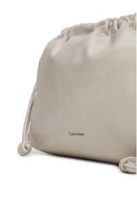 Calvin Klein Jeans Torebka Drawstring Crossbody26 LV04K3060G Biały. Kolor: biały. Materiał: skórzane #5