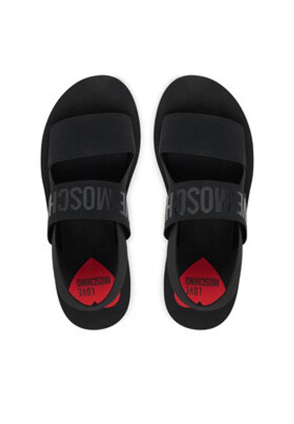 Love Moschino - LOVE MOSCHINO Sandały JA16033G0MJN7000 Czarny. Kolor: czarny. Materiał: materiał