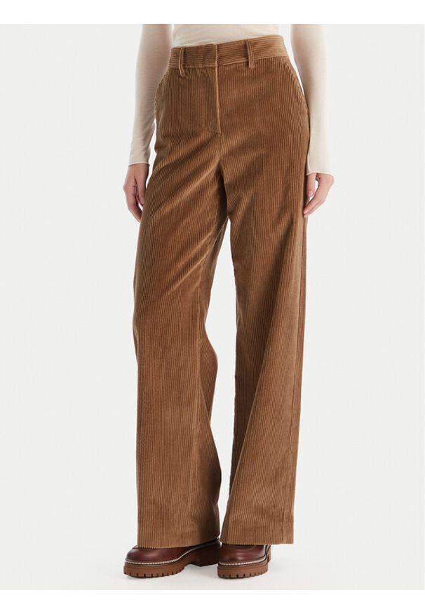 Weekend Max Mara Spodnie materiałowe Tania 2525136092 Brązowy Wide Leg. Kolor: brązowy. Materiał: bawełna