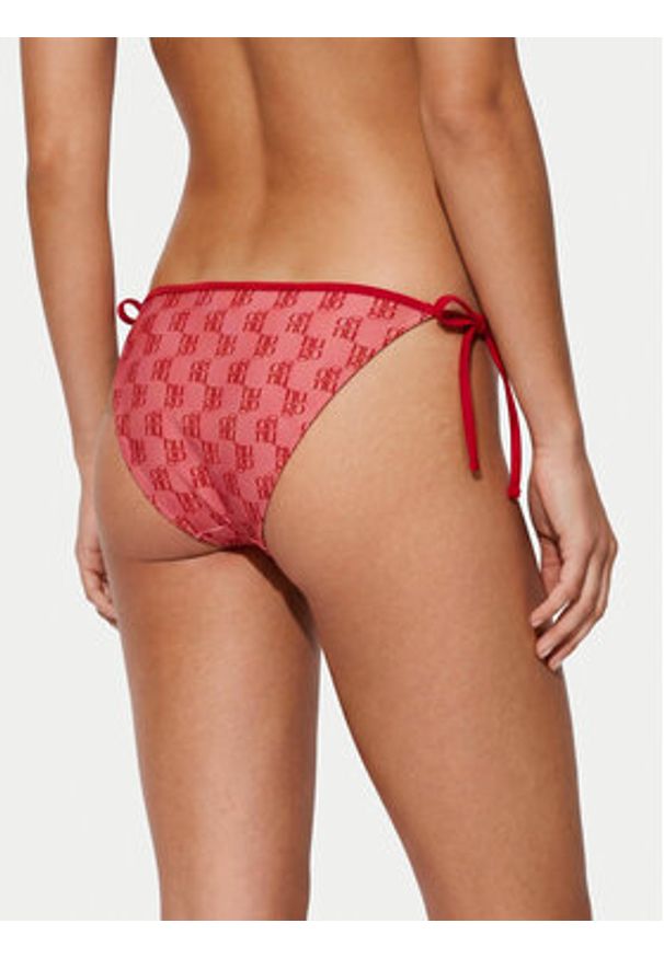 Hugo - HUGO Dół od bikini Monogram Side Tie 50555665 Różowy. Kolor: różowy. Materiał: syntetyk