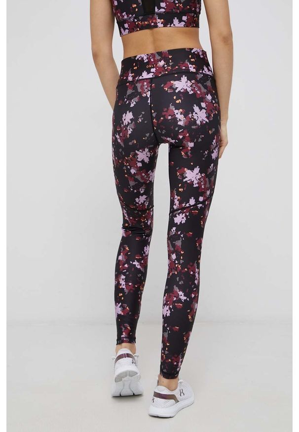 Only Play Legginsy damskie kolor czarny wzorzyste. Stan: podwyższony. Kolor: czarny. Materiał: dzianina