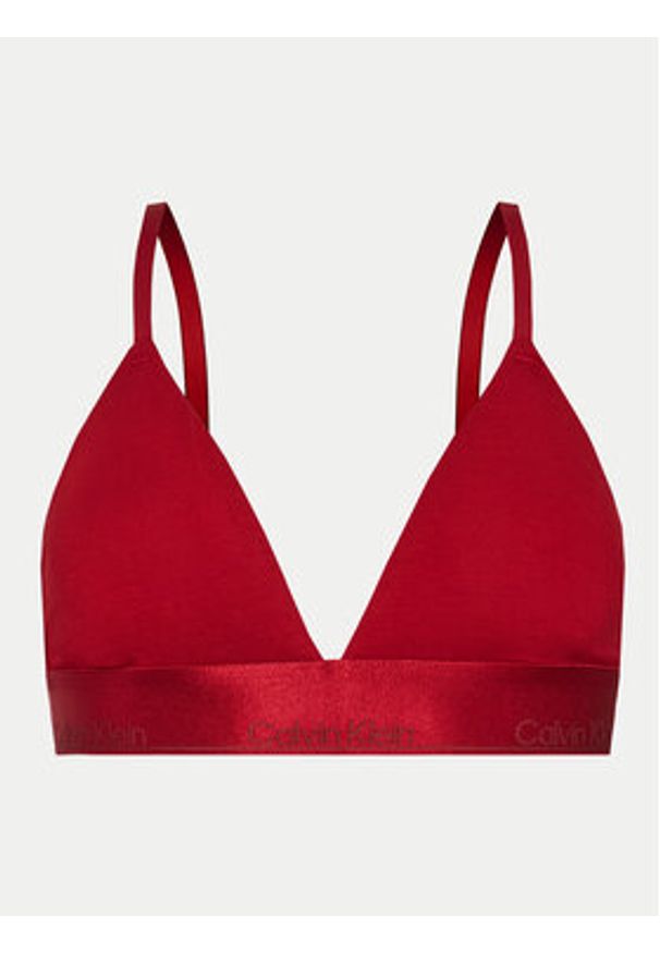 Calvin Klein Underwear Biustonosz braletka Lightly Lined Triangle 000QF7994E Bordowy. Kolor: czerwony. Materiał: syntetyk, bawełna