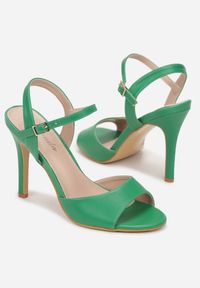 Renee - Zielone Sandały na Szpilce z Okrągłym Noskiem Rozlyna. Nosek buta: okrągły. Kolor: zielony. Obcas: na szpilce #2