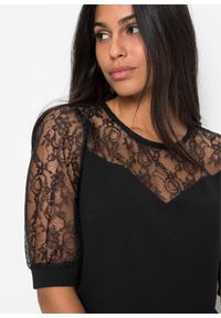 bonprix - Sukienka z koronkową wstawką. Kolor: czarny. Materiał: koronka. Styl: elegancki #3