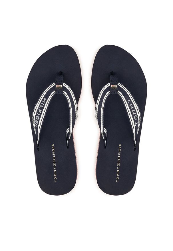 TOMMY HILFIGER - Japonki Tommy Hilfiger. Kolor: niebieski. Wzór: nadruk