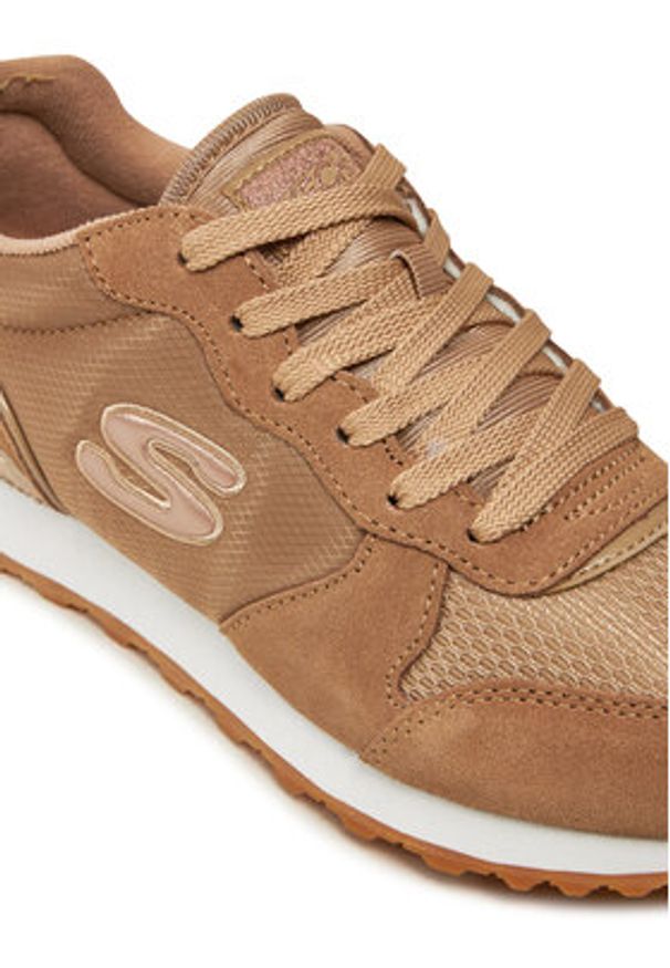skechers - Skechers Sneakersy 111/TAN Brązowy. Kolor: brązowy. Materiał: zamsz, skóra