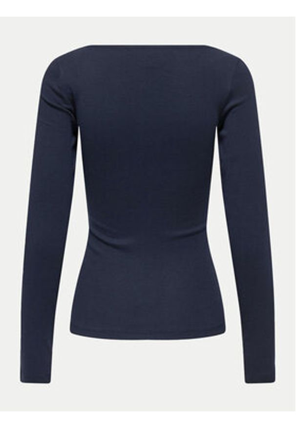 only - ONLY Bluzka Kira 15302894 Granatowy Slim Fit. Kolor: niebieski. Materiał: bawełna