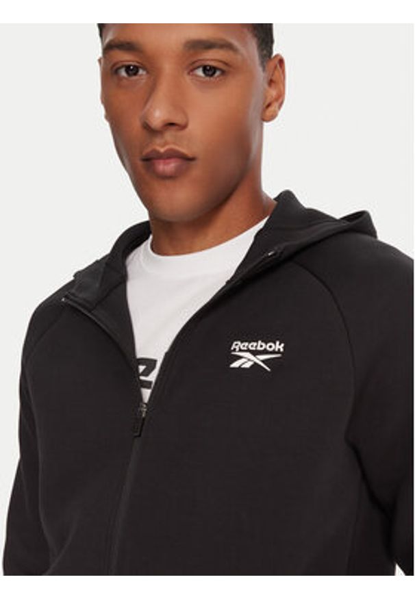 Reebok Bluza RK25148CCM Czarny Regular Fit. Kolor: czarny. Materiał: bawełna