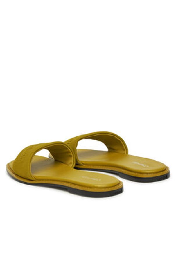 Calvin Klein Klapki Flat Slide - He HW0HW02378 Zielony. Kolor: zielony. Materiał: materiał