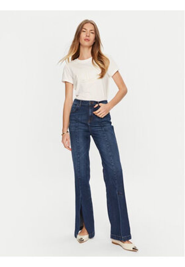 TwinSet - TWINSET Jeansy 241TP2621 Niebieski Bootcut Fit. Kolor: niebieski