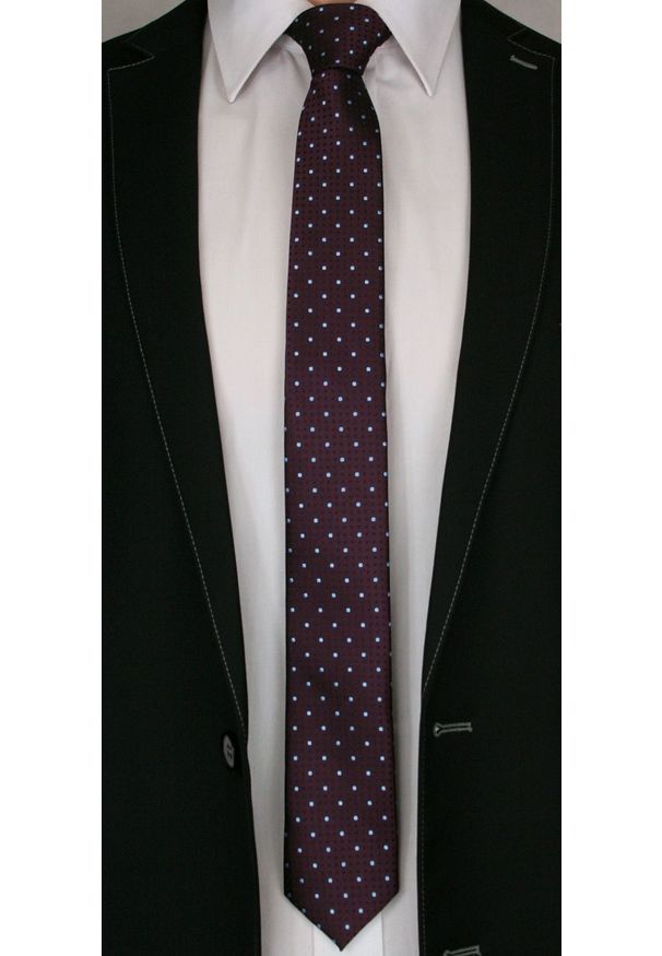 Czerwony krawat Angelo di Monti elegancki, w kropki