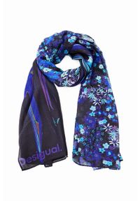 Desigual chusta 23WAWA05 ACCESSORIES FABRIC RECTANGLE FO damska kolor granatowy wzorzysta. Kolor: niebieski. Materiał: materiał #1