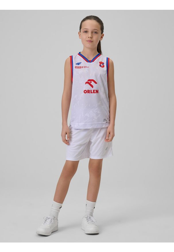 4f - 4F Koszulka meczowa replika domowa z sezonu 2025/26 dziecięca 4F x Wisła Kraków - biała 98/104. Kolor: biały. Materiał: materiał. Wzór: nadruk. Sezon: lato. Sport: fitness