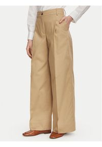 TOMMY HILFIGER - Tommy Hilfiger Spodnie materiałowe Dressing WW0WW50135 Beżowy Wide Leg. Kolor: beżowy. Materiał: bawełna #1