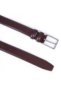 Wittchen - Męski pasek ze skóry wąski brązowy. Kolor: brązowy. Materiał: skóra. Wzór: napisy. Styl: klasyczny, casual, elegancki #5