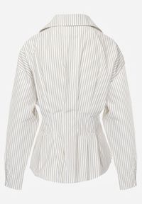 Renee - Zielona Taliowana Koszula z Bawełną i Baskinką w Paski Sewtela. Okazja: na co dzień. Kolor: zielony. Materiał: bawełna. Wzór: paski. Styl: casual #4