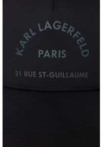 Karl Lagerfeld czapka z daszkiem kolor czarny z nadrukiem. Kolor: czarny. Wzór: nadruk #4