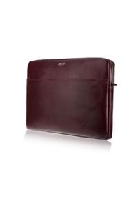 Skórzany pokrowiec etui na laptopa 15 cali Solier SA24A burgundowy. Kolor: czerwony. Materiał: skóra. Styl: elegancki