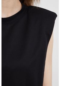 Sisley sukienka kolor czarny mini prosta. Okazja: na co dzień. Kolor: czarny. Materiał: dzianina. Wzór: gładki. Typ sukienki: proste. Styl: casual. Długość: mini
