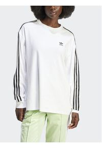 Adidas - adidas Bluzka 3-Stripes IR8060 Biały Oversize. Kolor: biały. Materiał: bawełna