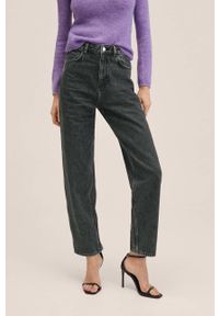 mango - Mango jeansy Janet damskie high waist. Stan: podwyższony. Kolor: szary