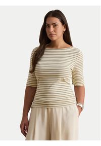 Lauren Ralph Lauren - LAUREN RALPH LAUREN Bluzka Judy 200P13919002 Beżowy Regular Fit. Kolor: beżowy. Materiał: bawełna #4