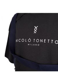 Nicolo Tonetto T-shirt "Torba" | U34NTN1013 | Mężczyzna | Czarny. Okazja: na co dzień. Kolor: czarny. Materiał: bawełna, elastan. Wzór: aplikacja. Styl: casual #6