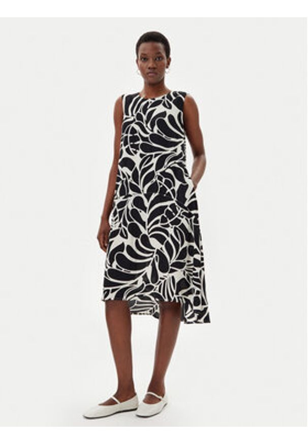 Olsen Sukienka codzienna 13002001 Czarny Regular Fit. Okazja: na co dzień. Kolor: czarny. Materiał: wiskoza. Typ sukienki: proste. Styl: casual