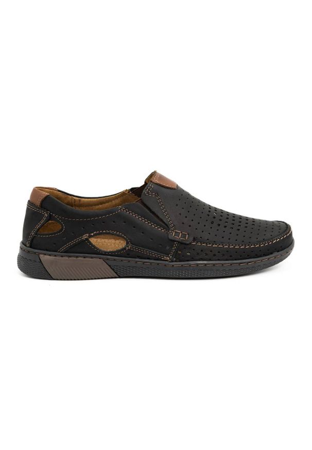 Olivier Buty męskie mokasyny skórzane 937MP czarne. Okazja: na co dzień. Zapięcie: bez zapięcia. Kolor: czarny. Materiał: skóra. Styl: casual