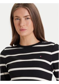 TOMMY HILFIGER - Tommy Hilfiger T-Shirt WW0WW47308 Czarny Slim Fit. Kolor: czarny. Materiał: wiskoza #3