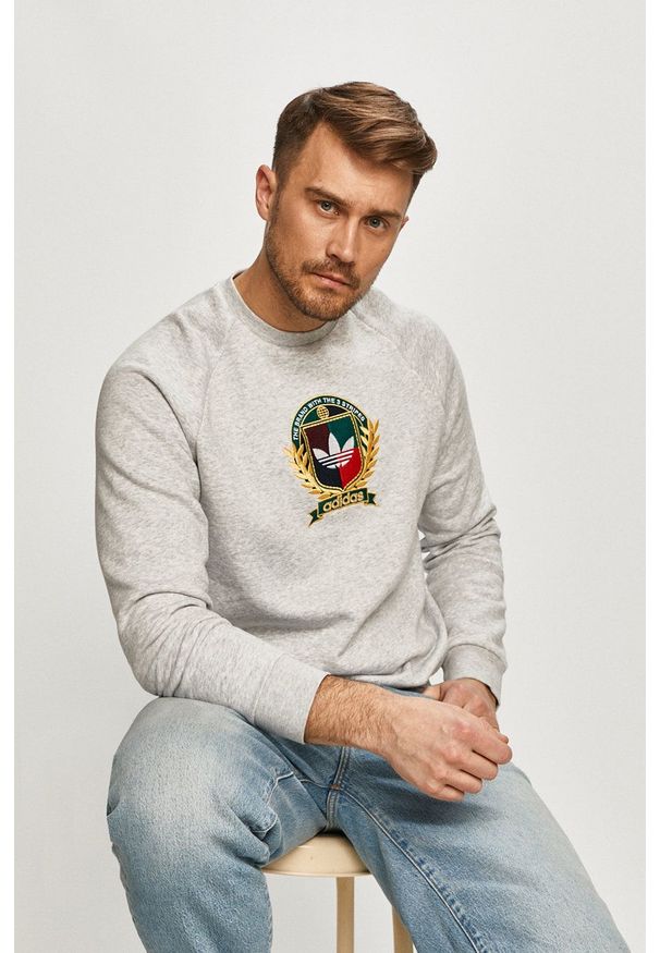 adidas Originals - Bluza. Okazja: na co dzień. Kolor: szary. Wzór: nadruk. Styl: casual