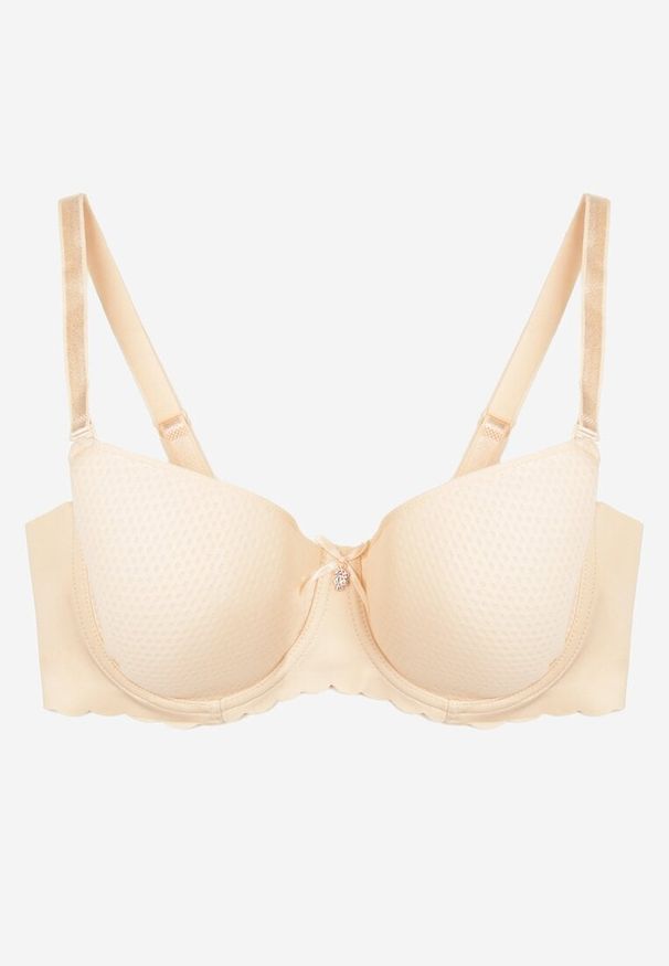 Renee - Jasnobeżowy Biustonosz Oddychający Typu Spacer Namsari. Kolor: beżowy. Materiał: jeans