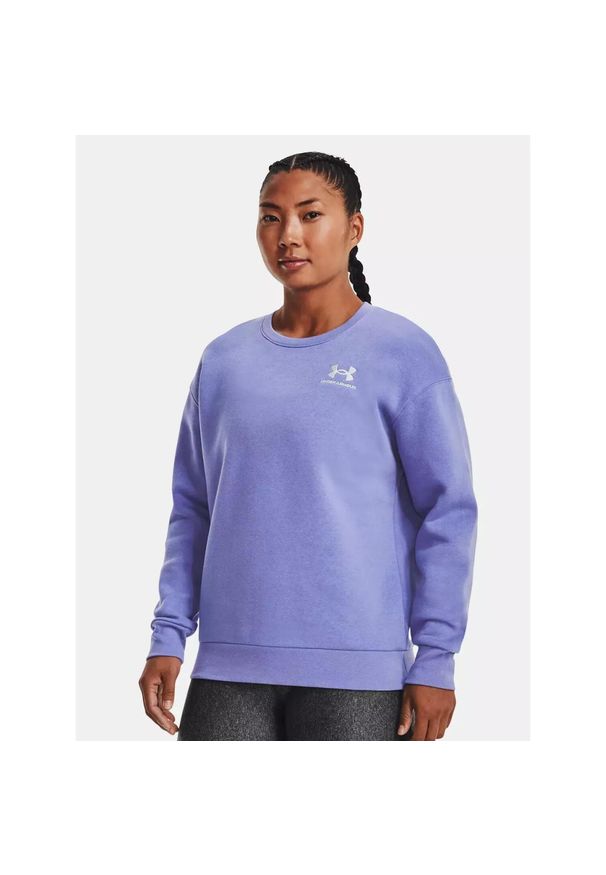 Under Armour - Bluza fitness damska UNDER ARMOUR Essential Fleece Crew. Kolor: fioletowy. Sport: fitness