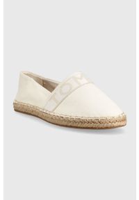 TOMMY HILFIGER - Tommy Hilfiger espadryle Tommy Webbing kolor biały. Nosek buta: okrągły. Kolor: biały. Materiał: materiał, guma. Wzór: gładki #5