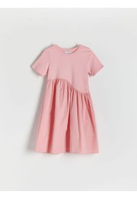 Reserved - Bawełniana sukienka - różowy. Kolor: różowy. Materiał: bawełna