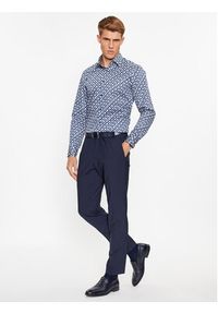 BOSS - Boss Koszula H-Hank-Kent-C1-214 50502888 Granatowy Slim Fit. Typ kołnierza: kołnierzyk klasyczny. Kolor: niebieski. Materiał: bawełna