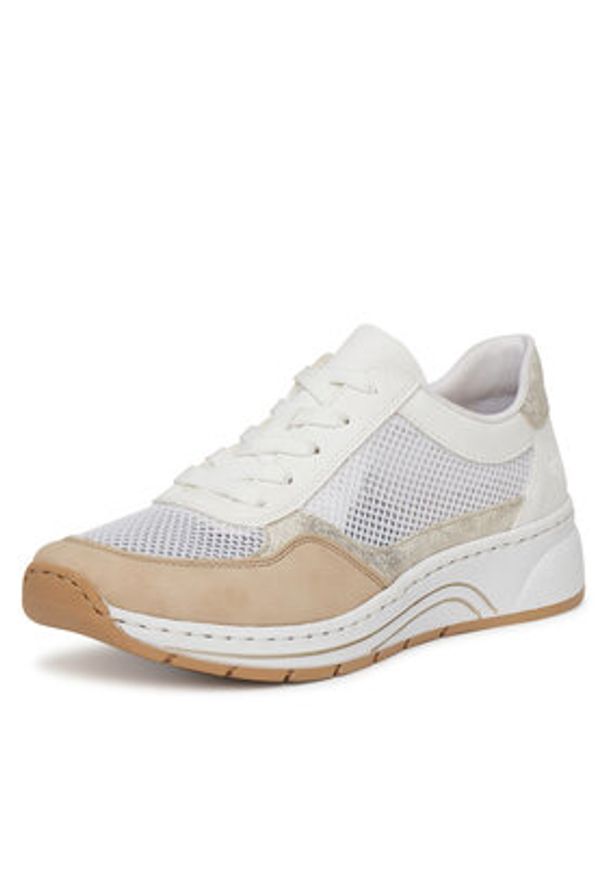 Rieker Sneakersy N6503-80 Biały. Kolor: biały. Materiał: materiał, syntetyk