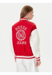 Guess Jeans Kurtka bomber W5YL15 WHAA2 Czerwony Regular Fit. Kolor: czerwony. Materiał: syntetyk #3