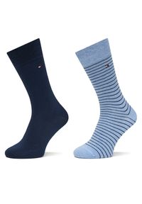 TOMMY HILFIGER - Zestaw 2 par wysokich skarpet męskich Tommy Hilfiger. Kolor: niebieski