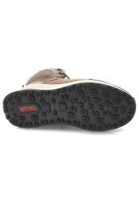 Brązowe Botki Rieker Ocieplane Buty Damskie. Okazja: na spacer. Zapięcie: sznurówki. Kolor: brązowy. Materiał: materiał. Sezon: zima. Styl: sportowy #10