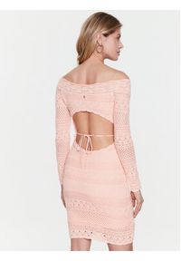 Guess Sukienka dzianinowa Amelie W3GK19 Z2YL1 Różowy Slim Fit. Kolor: różowy. Materiał: bawełna #3