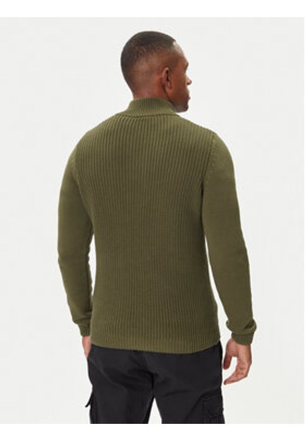 Aeronautica Militare Sweter 252MA1572UL00409 Zielony Slim Fit. Kolor: zielony. Materiał: bawełna